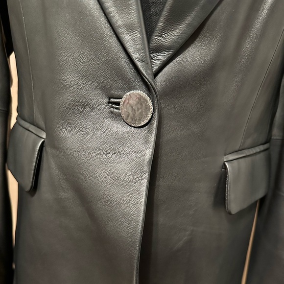 Kobi Halperin - Black 100% Genuine Leather Blazer - Size Small - Picture 9 of 9